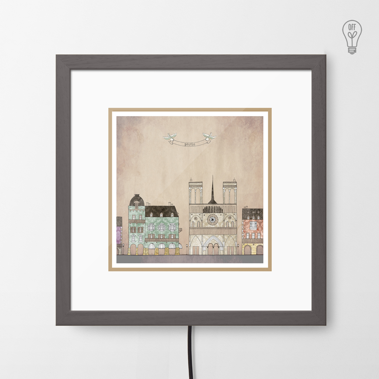 Paris Illustrated Light Box Paris Illustrated Light Box