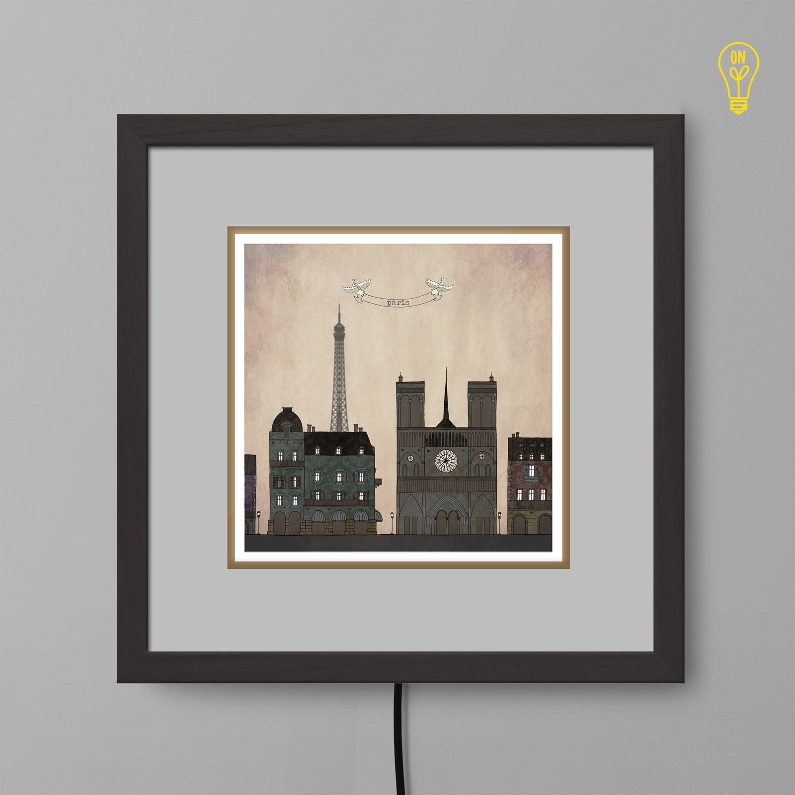 Paris Illustrated Light Box Paris Illustrated Light Box