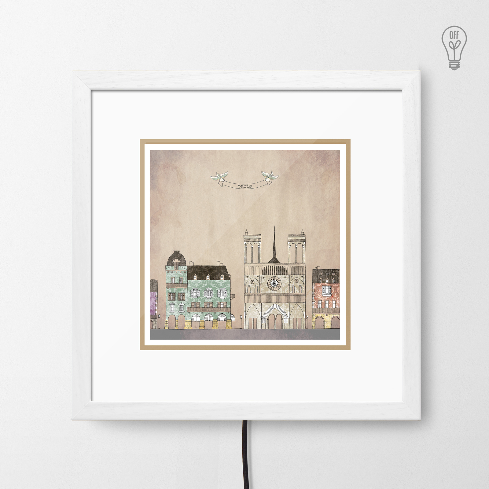Paris Illustrated Light Box Paris Illustrated Light Box