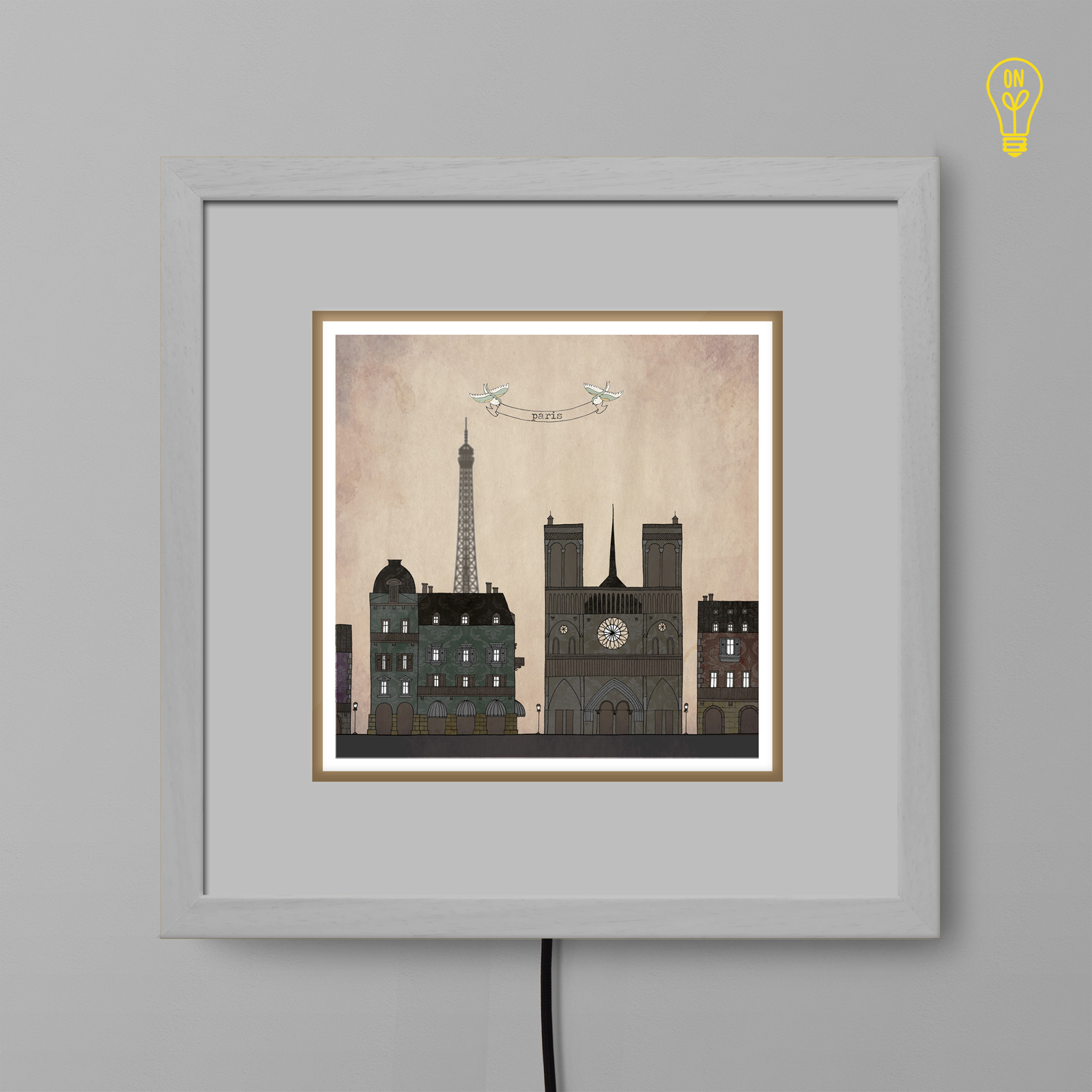 Paris Illustrated Light Box Paris Illustrated Light Box