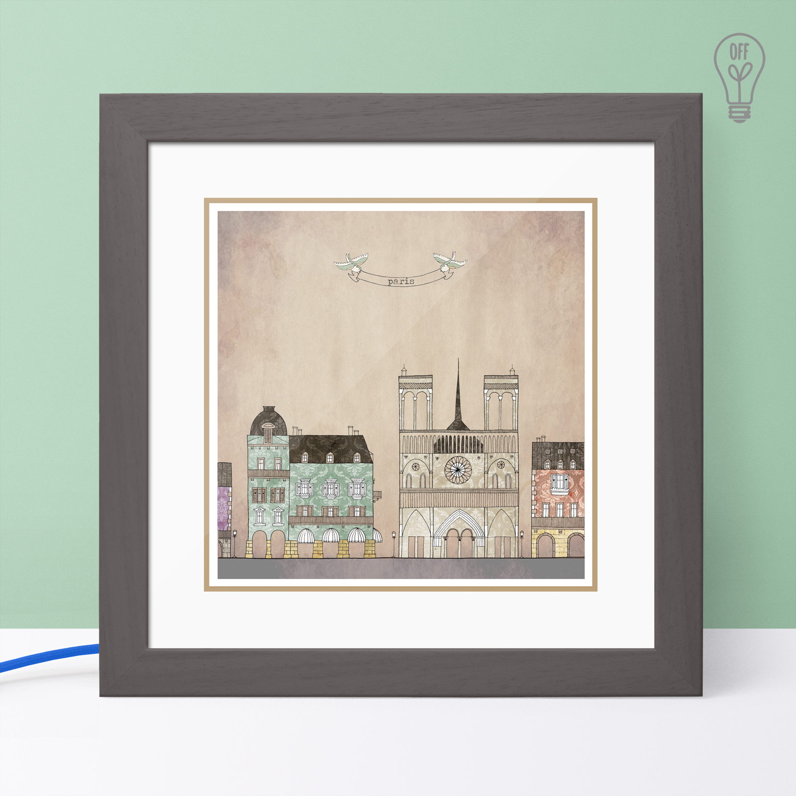 Paris Illustrated Light Box Paris Illustrated Light Box