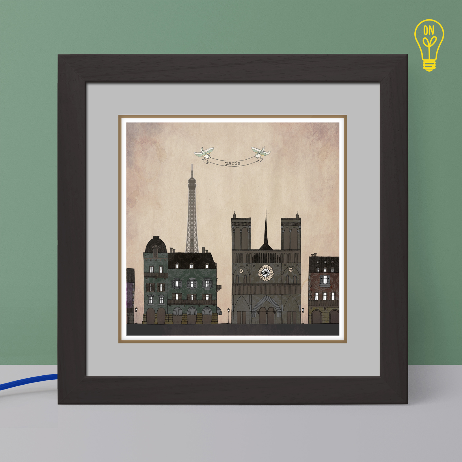 Paris Illustrated Light Box Paris Illustrated Light Box