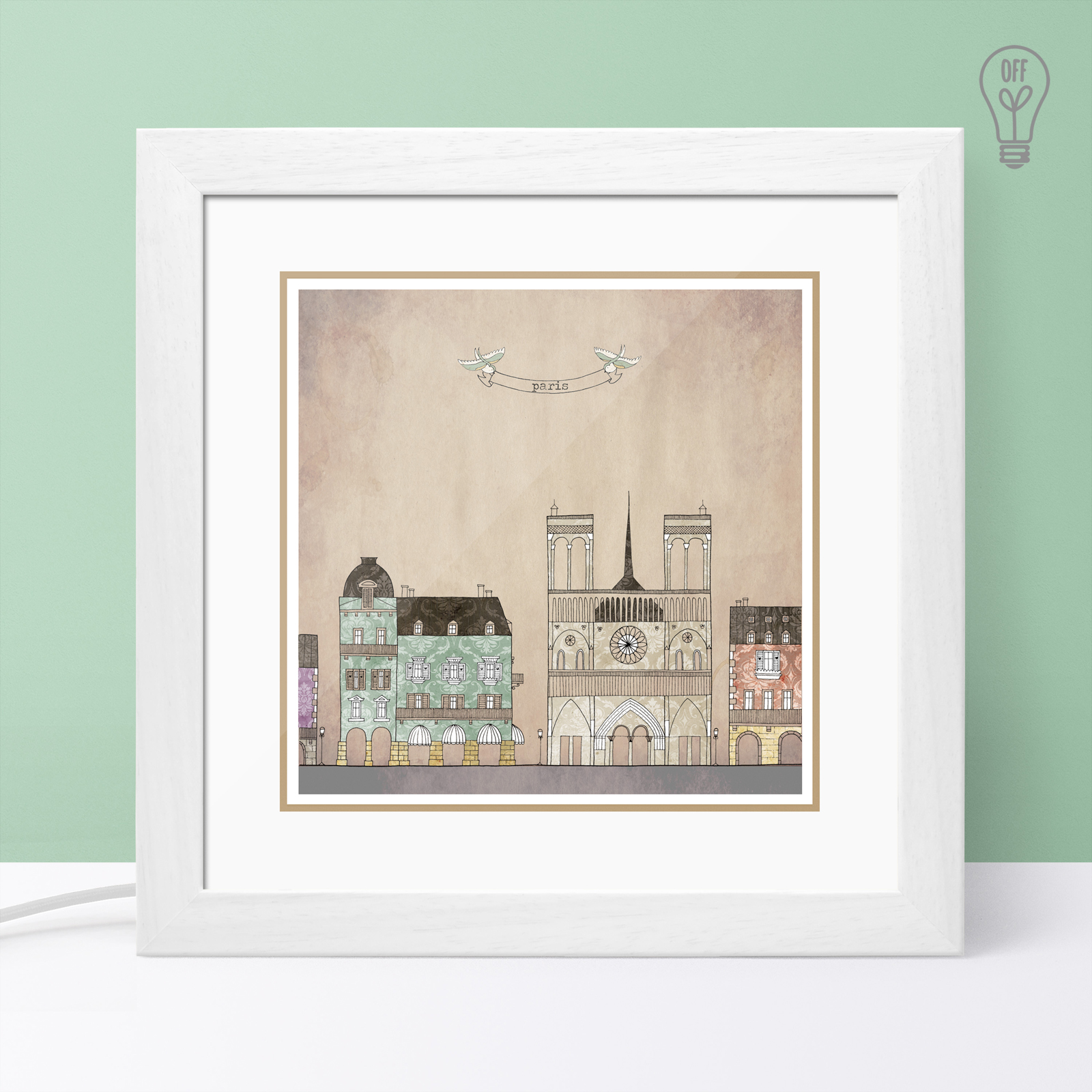 Paris Illustrated Light Box Paris Illustrated Light Box