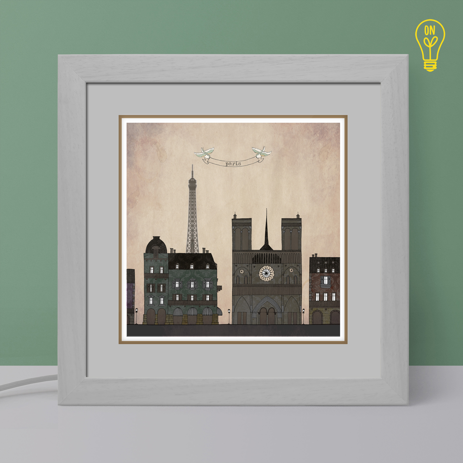 Paris Illustrated Light Box Paris Illustrated Light Box