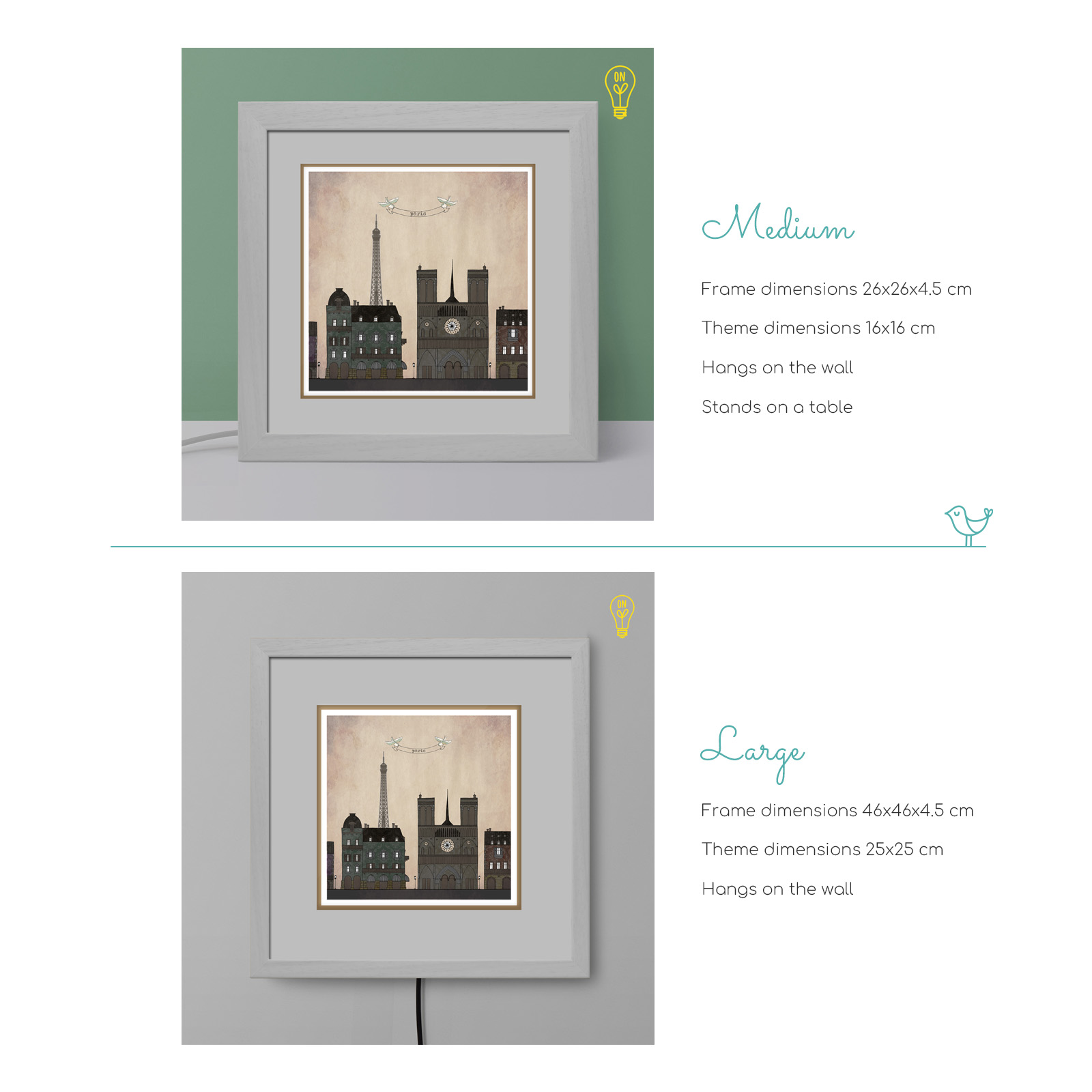Paris Illustrated Light Box Paris Illustrated Light Box