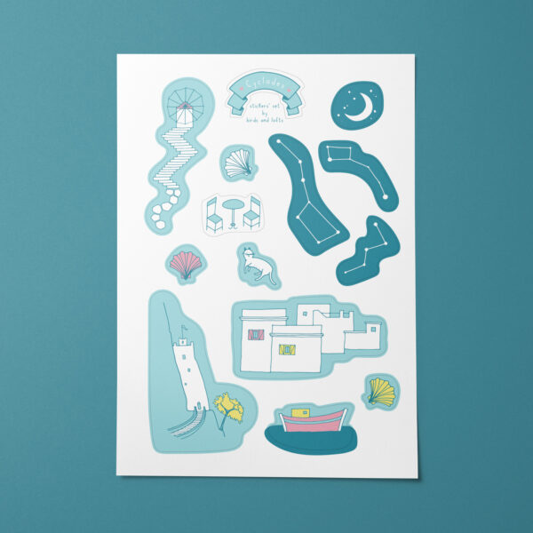 Cyclades Vinyl Stickers Set Cyclades Vinyl Stickers Set