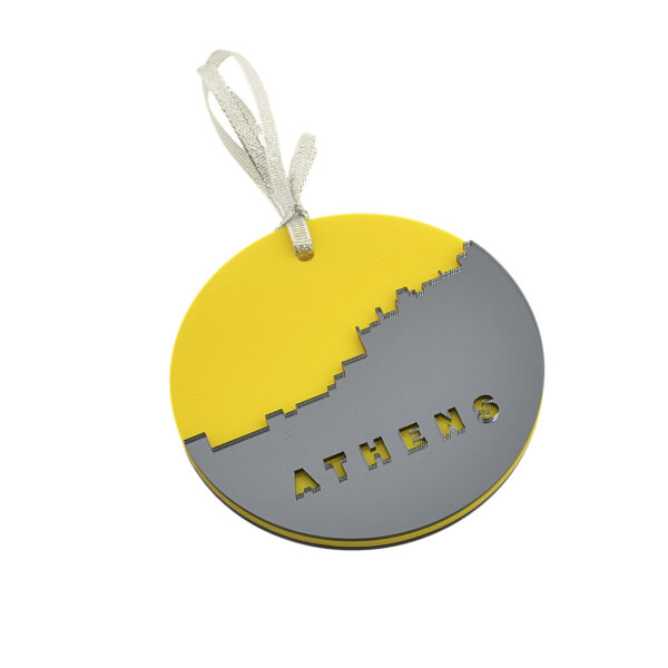 Στολίδι πλέξιγκλας Merry Athens με Κίτρινο – Γκρι Καθρέφτη Στολίδι πλέξιγκλας Merry Athens με Κίτρινο – Γκρι Καθρέφτη