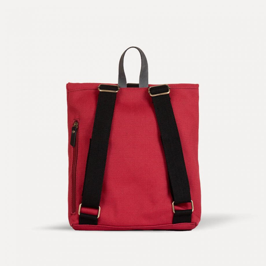 Mini roll top twill Backpack Red Mini roll top twill Backpack Red