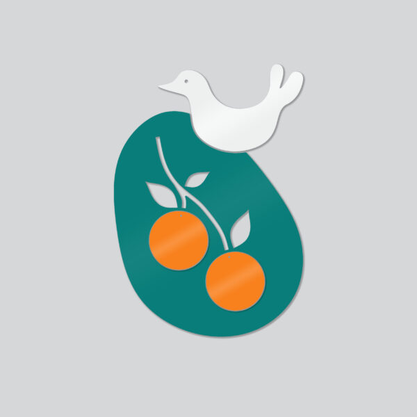 Bitter oranges & bird - Coaster & trivet set - Large