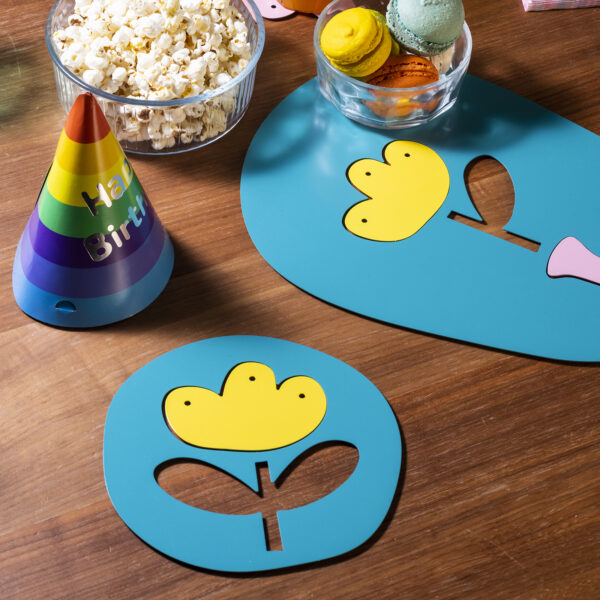 Yellow flower - Coaster & trivet set - Small