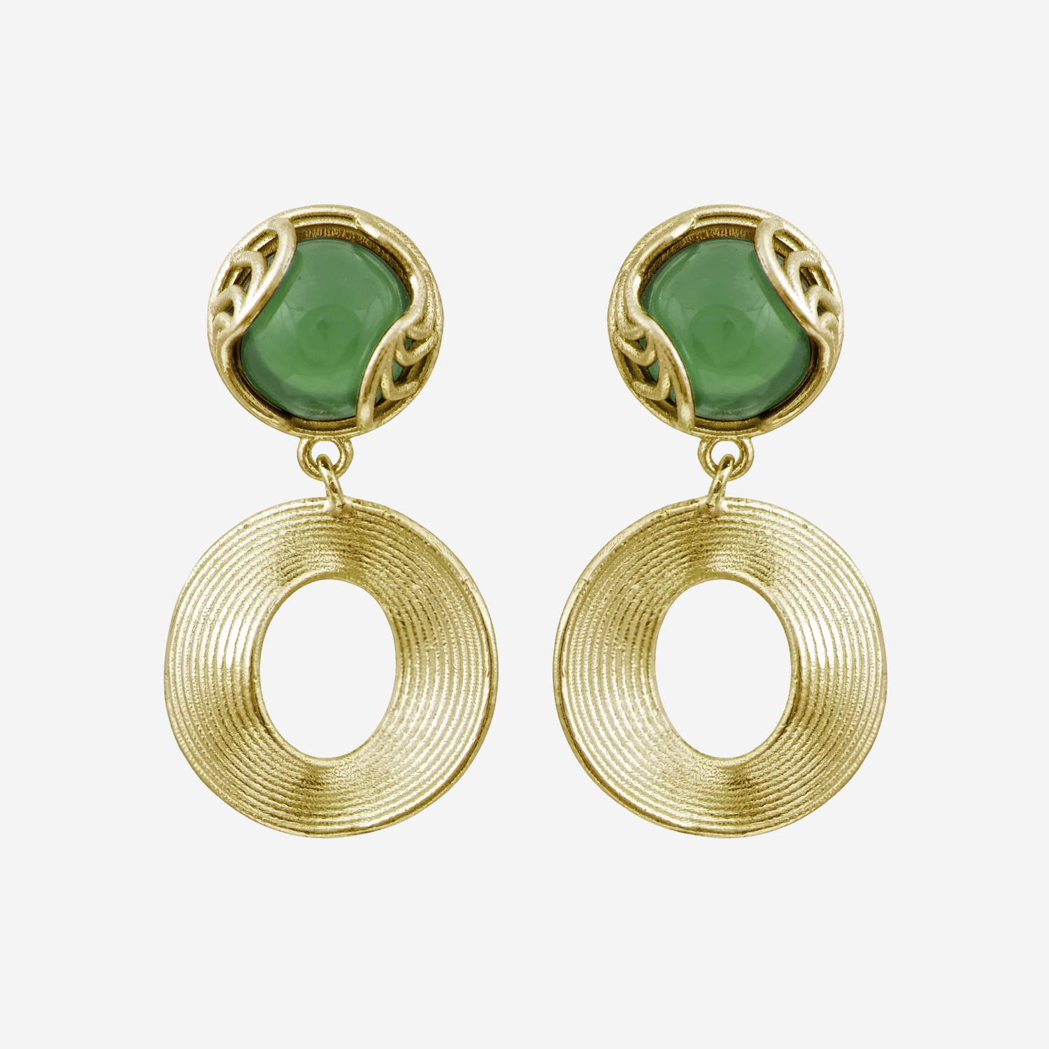 Summer Candies Stone Double Circle Earrings Summer Candies Stone Double Circle Earrings