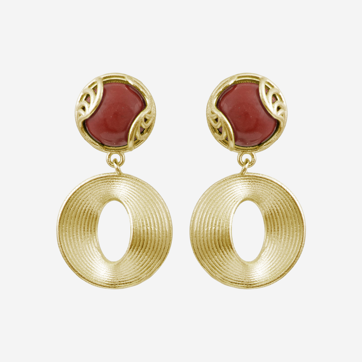 Summer Candies Stone Double Circle Earrings Summer Candies Stone Double Circle Earrings