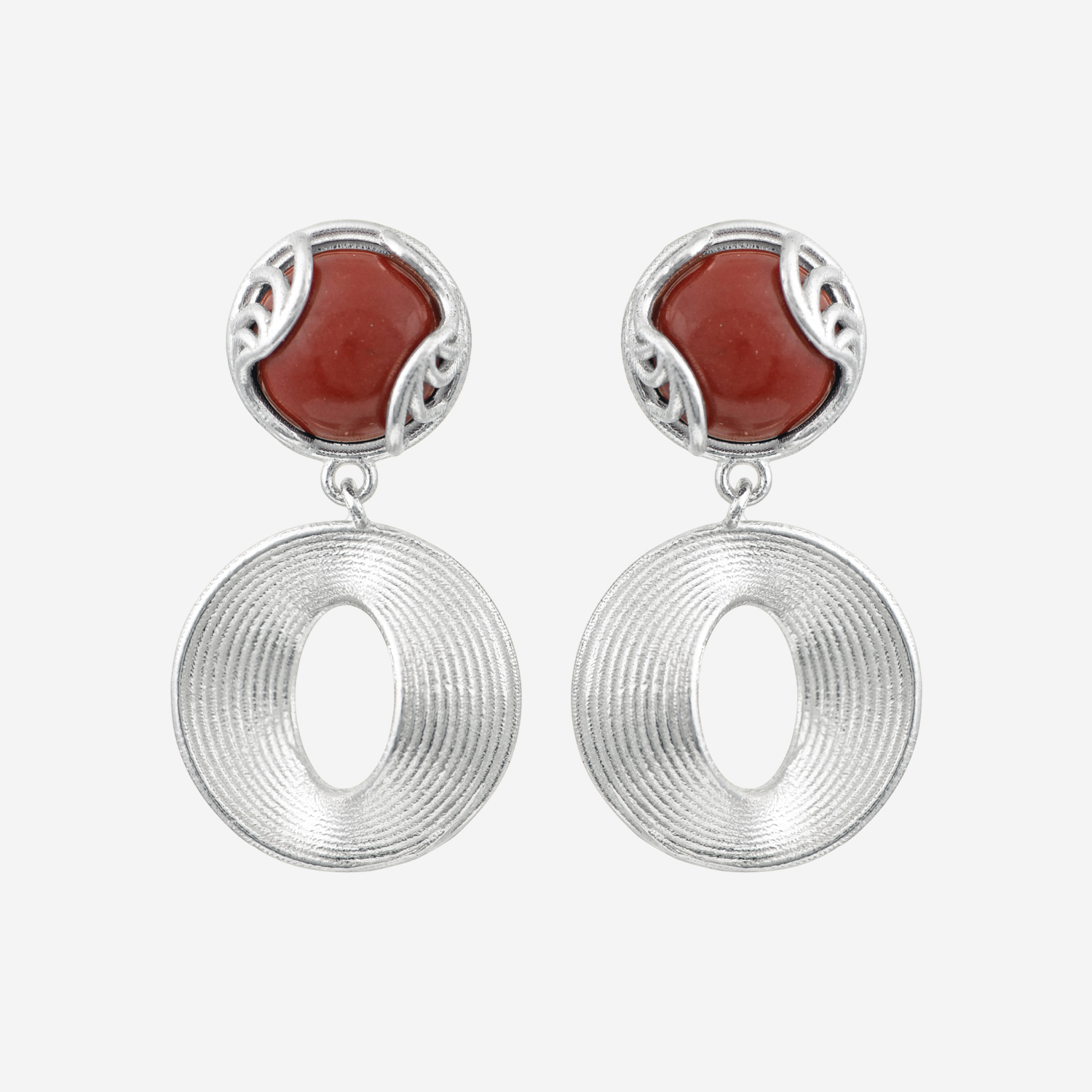 Summer Candies Stone Double Circle Earrings Summer Candies Stone Double Circle Earrings