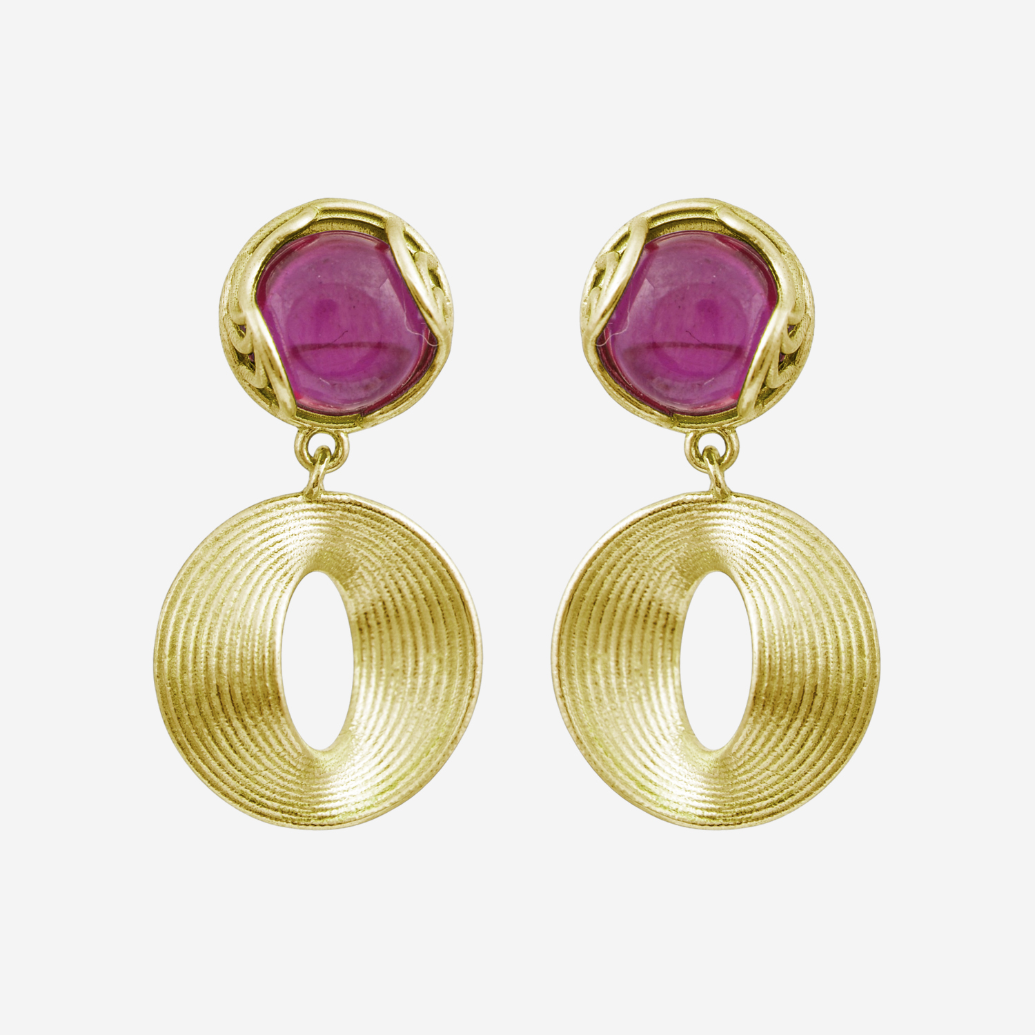 Summer Candies Stone Double Circle Earrings Summer Candies Stone Double Circle Earrings