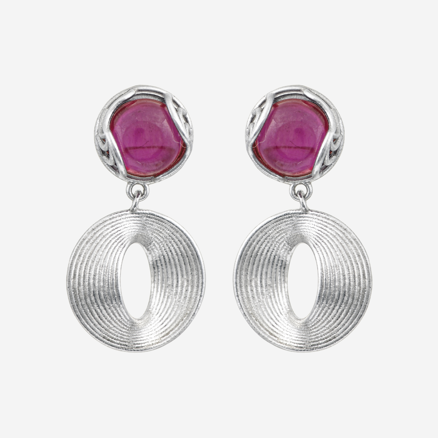 Summer Candies Stone Double Circle Earrings Summer Candies Stone Double Circle Earrings