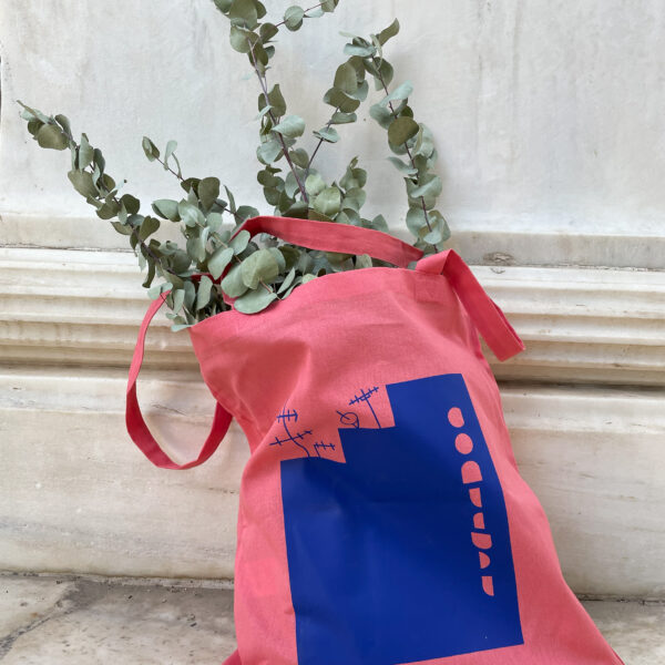 In Athens we Trust Coral Pink Tote Bag