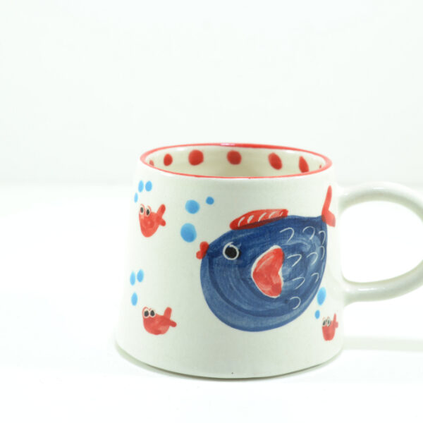 Χειροποίητη Κωνική Κούπα Bubble Fish
