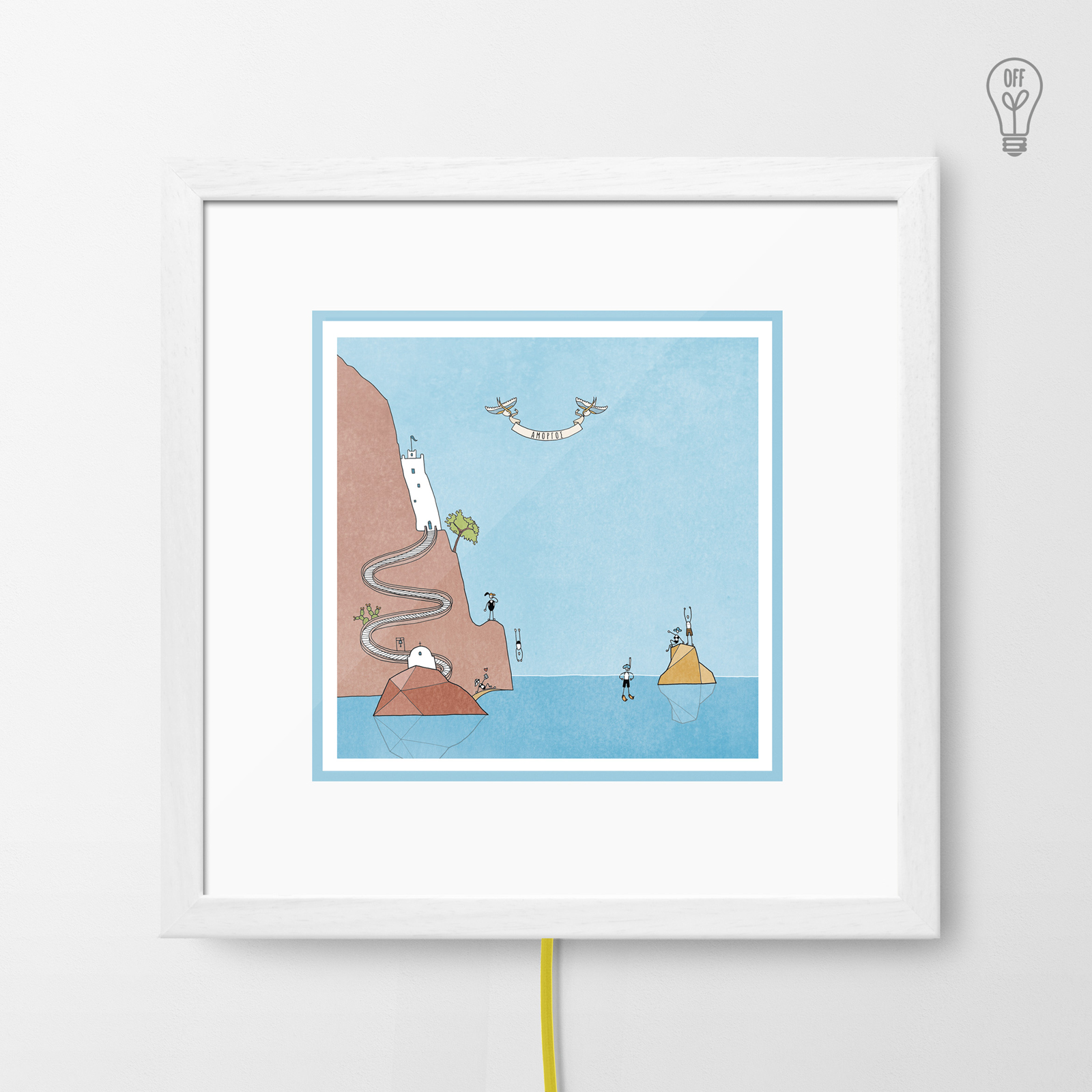 Amorgos Illustrated Light Box Amorgos Illustrated Light Box