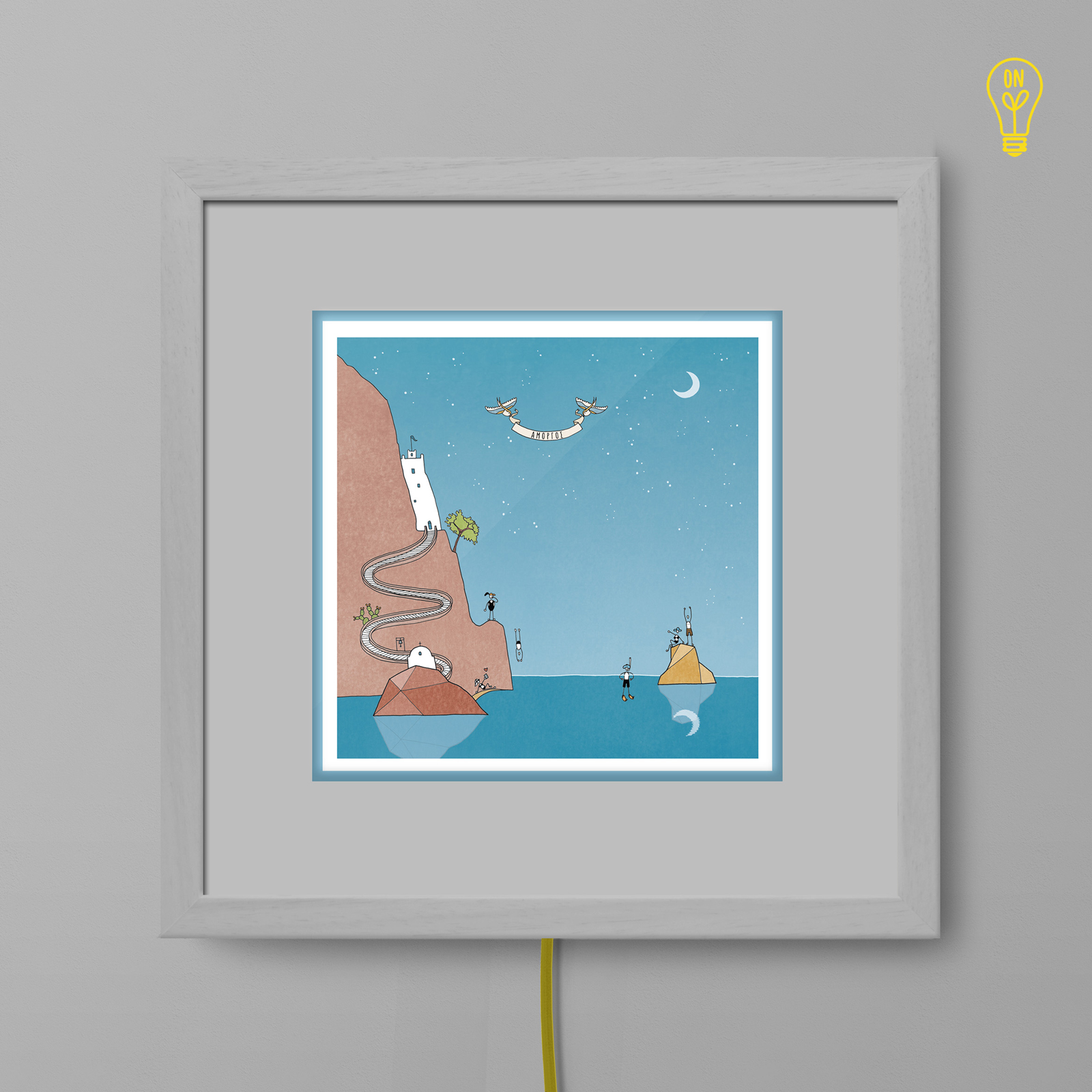 Amorgos Illustrated Light Box Amorgos Illustrated Light Box