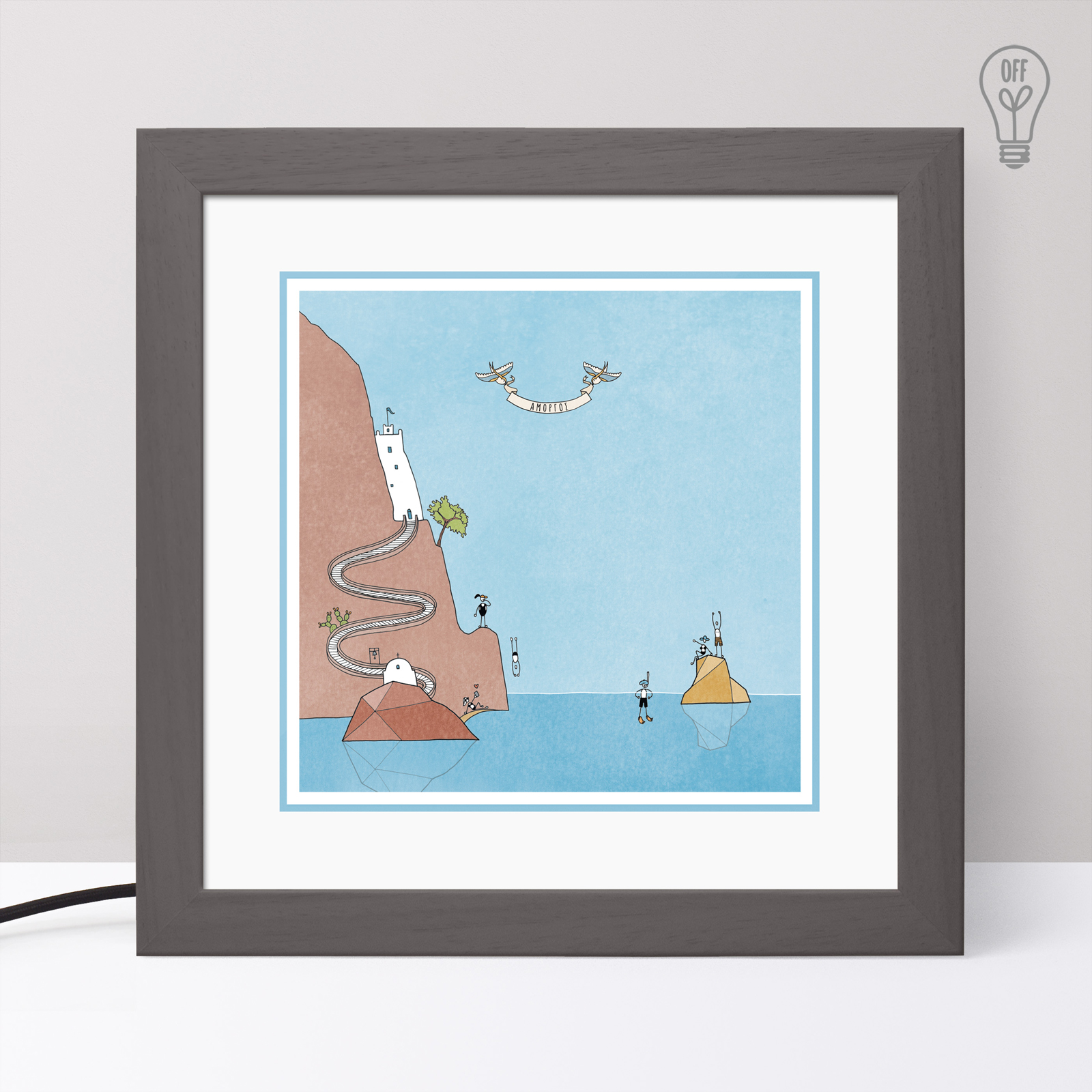 Amorgos Illustrated Light Box Amorgos Illustrated Light Box