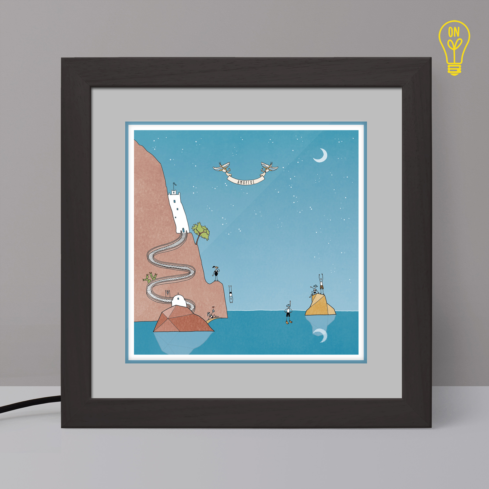 Amorgos Illustrated Light Box Amorgos Illustrated Light Box