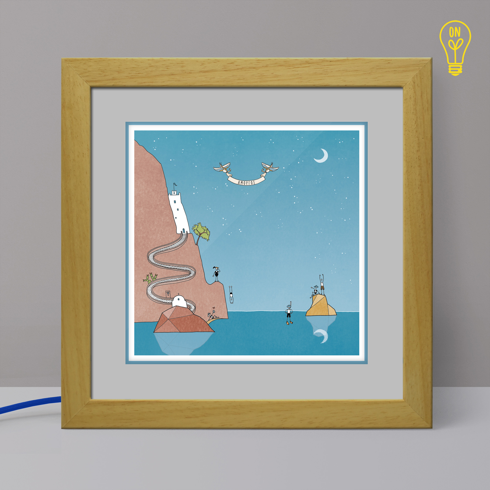 Amorgos Illustrated Light Box Amorgos Illustrated Light Box