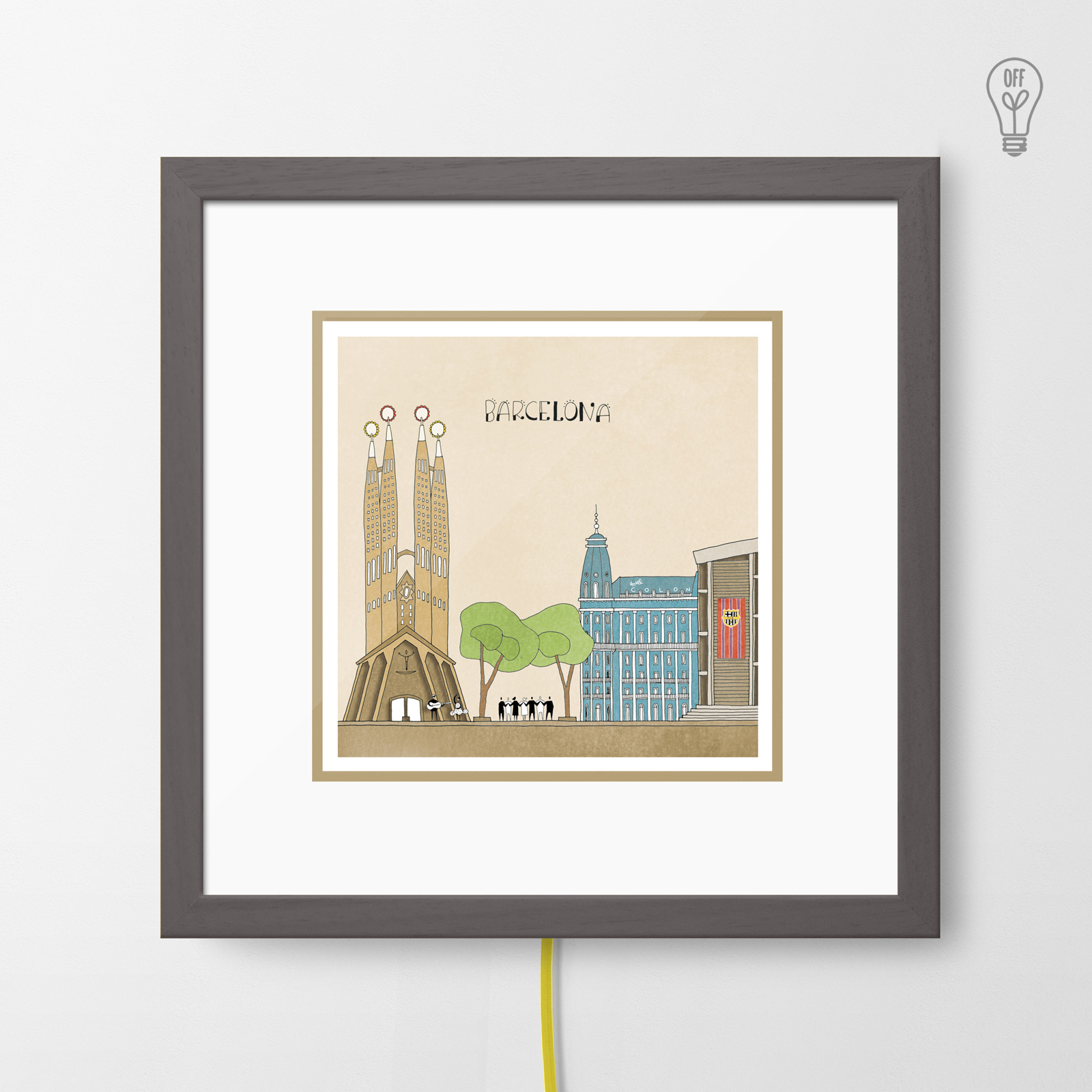 Barcelona Illustrated Light Box Barcelona Illustrated Light Box