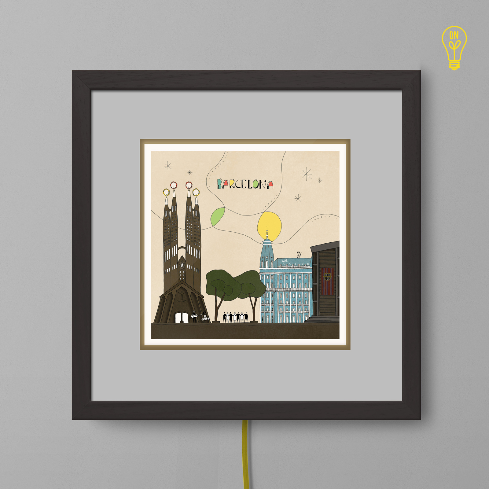 Barcelona Illustrated Light Box Barcelona Illustrated Light Box