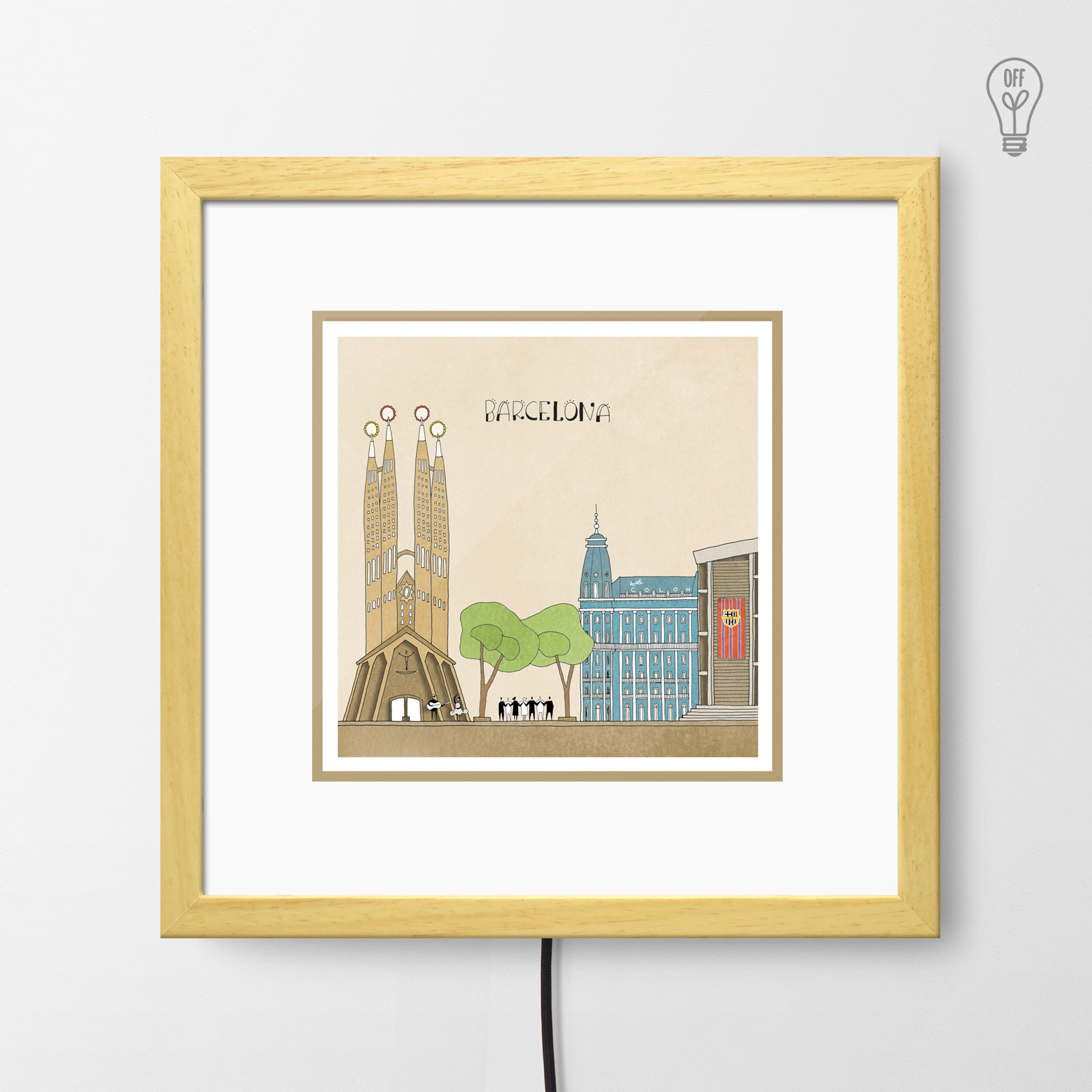 Barcelona Illustrated Light Box Barcelona Illustrated Light Box