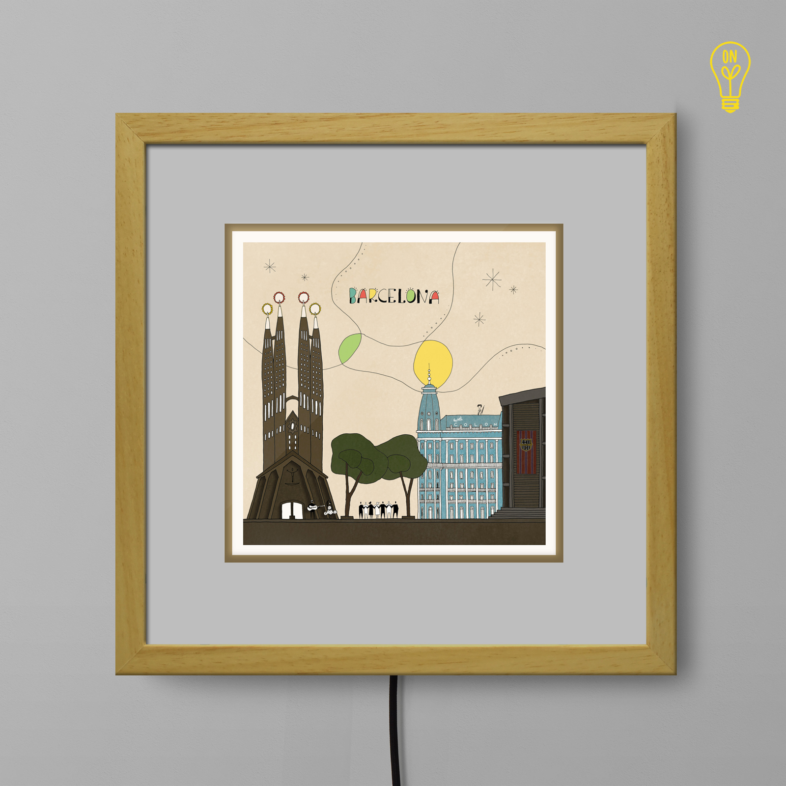 Barcelona Illustrated Light Box Barcelona Illustrated Light Box
