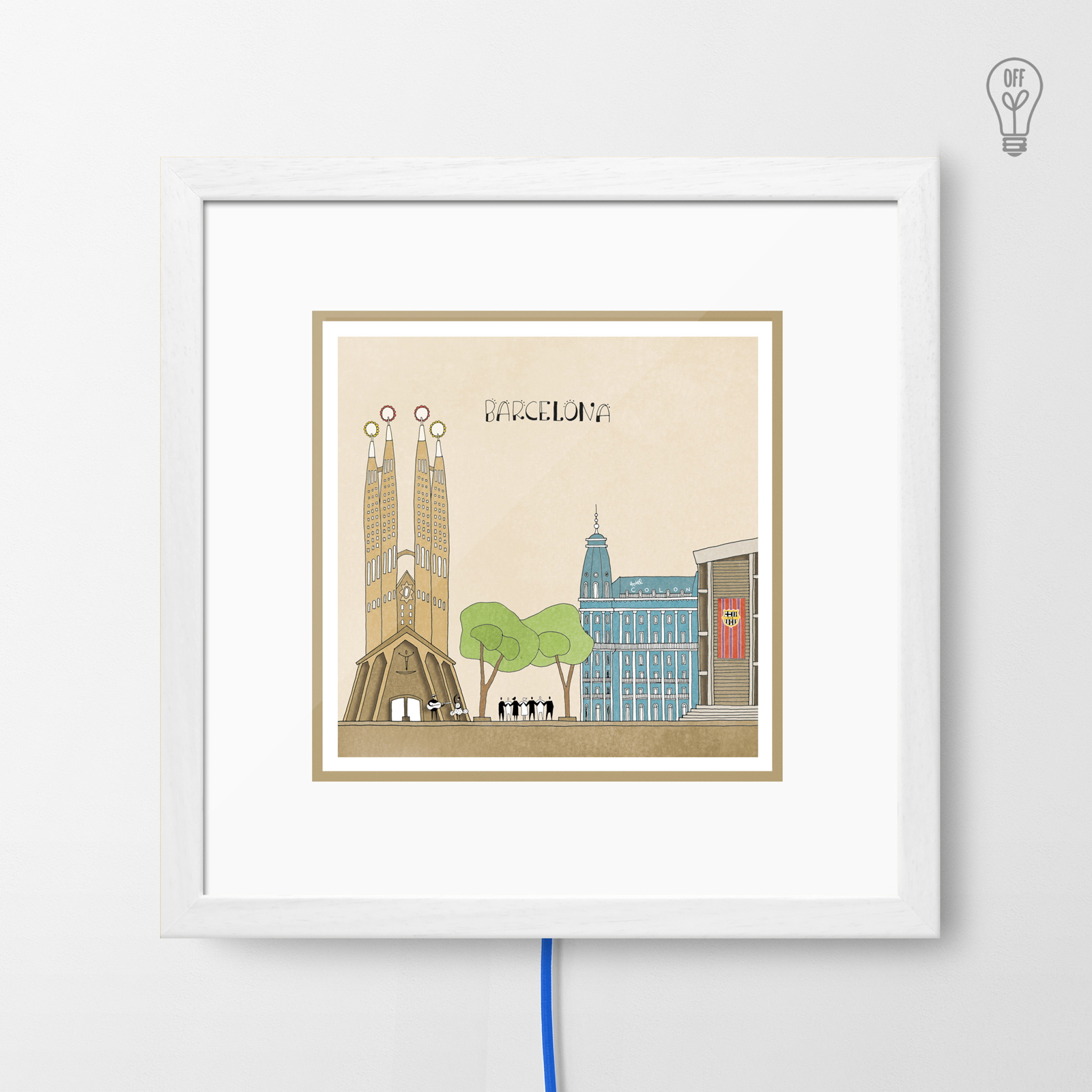 Barcelona Illustrated Light Box Barcelona Illustrated Light Box