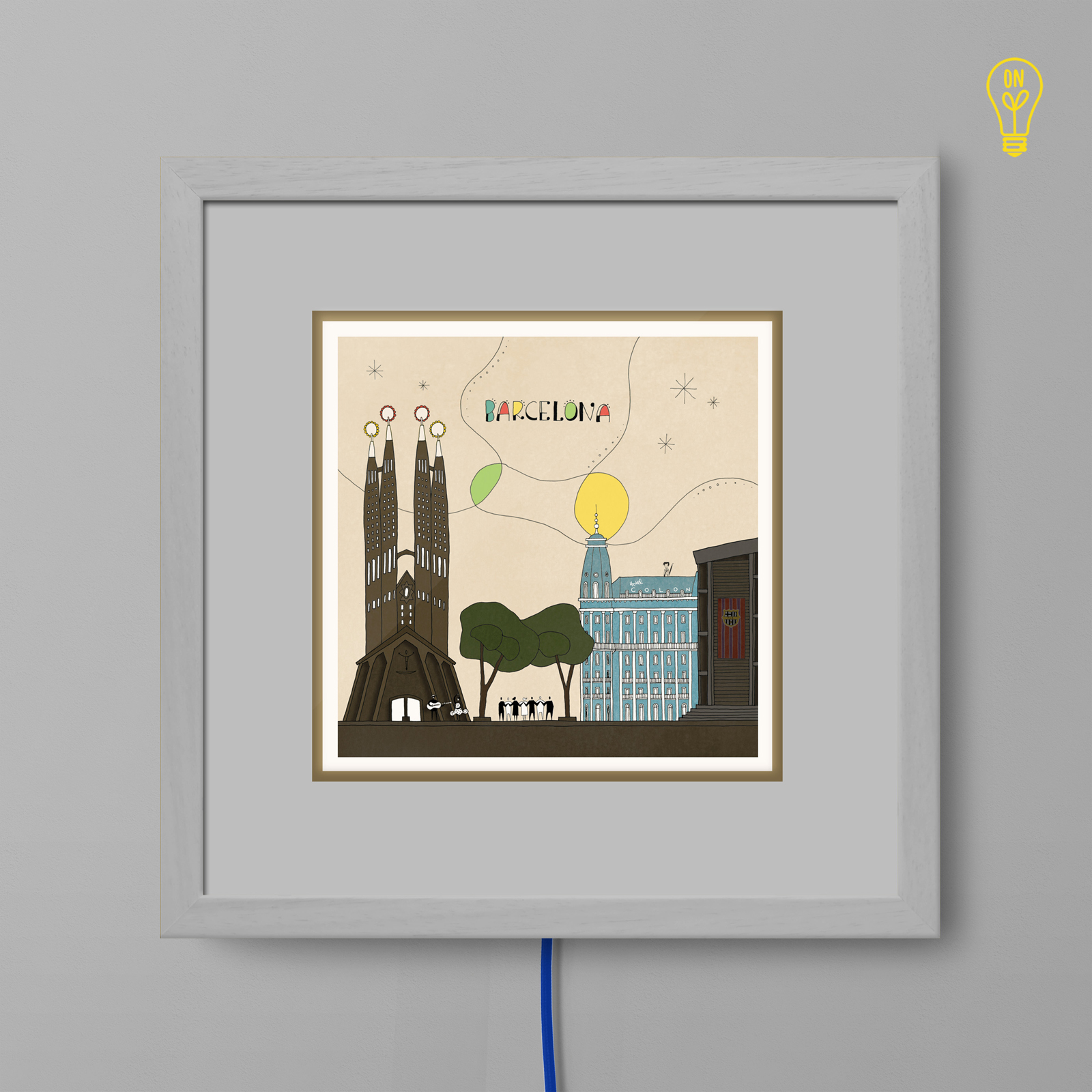 Barcelona Illustrated Light Box Barcelona Illustrated Light Box