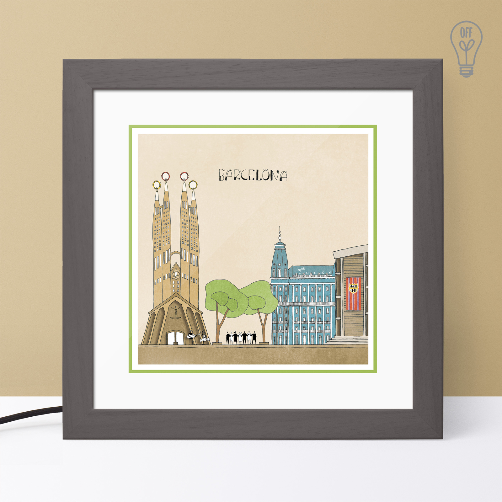 Barcelona Illustrated Light Box Barcelona Illustrated Light Box