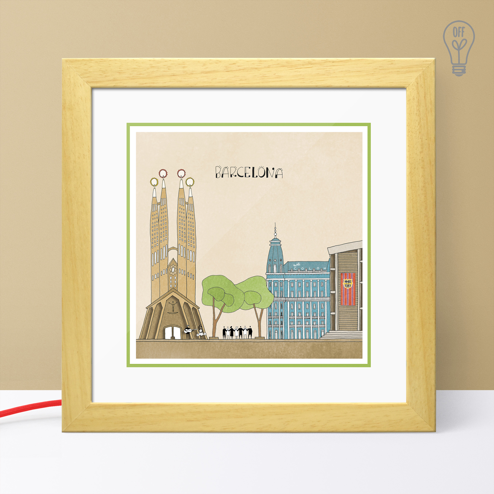 Barcelona Illustrated Light Box Barcelona Illustrated Light Box