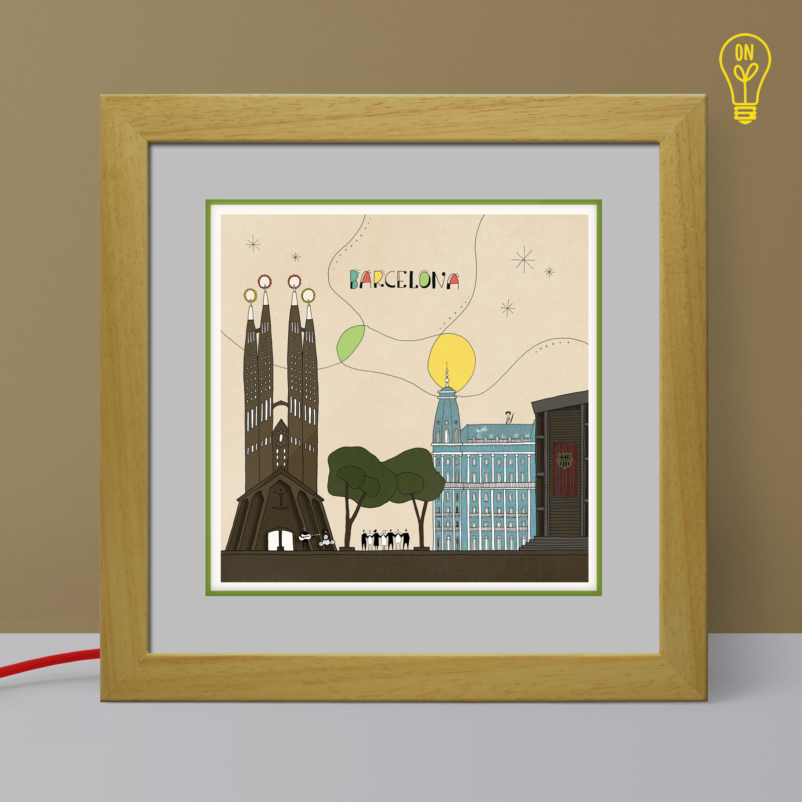 Barcelona Illustrated Light Box Barcelona Illustrated Light Box