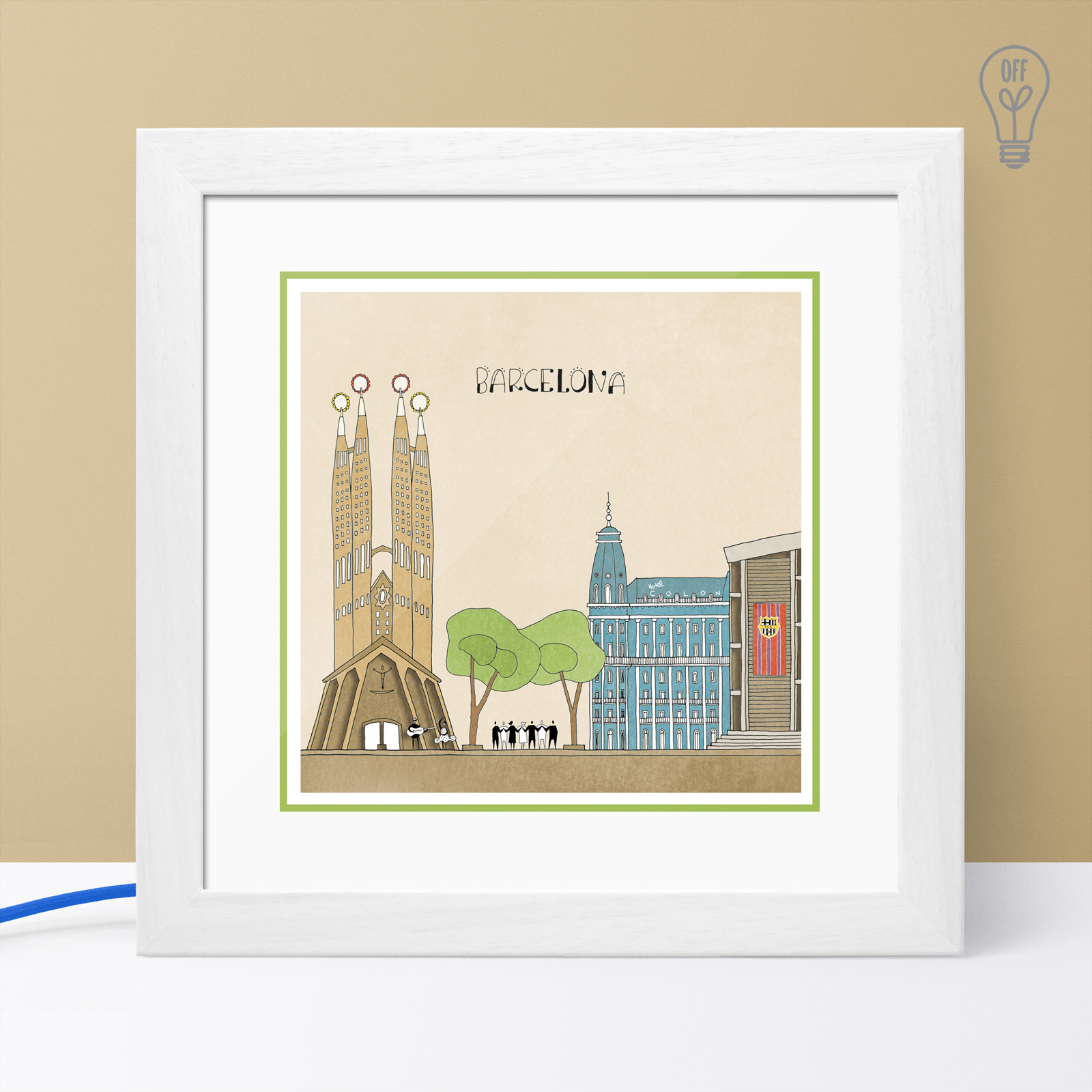 Barcelona Illustrated Light Box Barcelona Illustrated Light Box