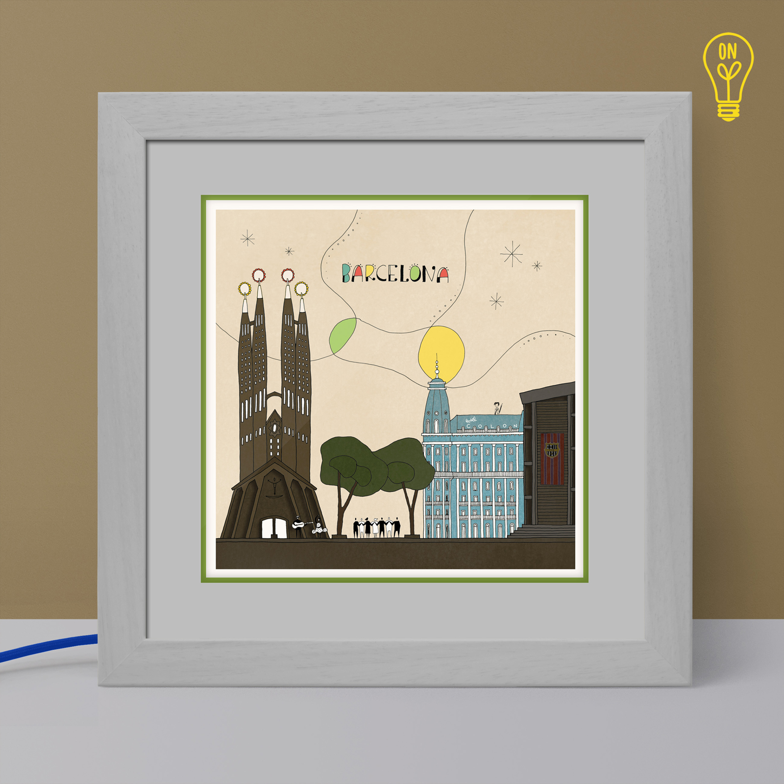 Barcelona Illustrated Light Box Barcelona Illustrated Light Box