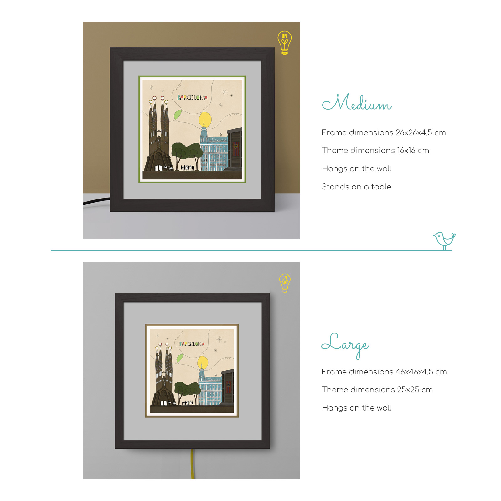 Barcelona Illustrated Light Box Barcelona Illustrated Light Box