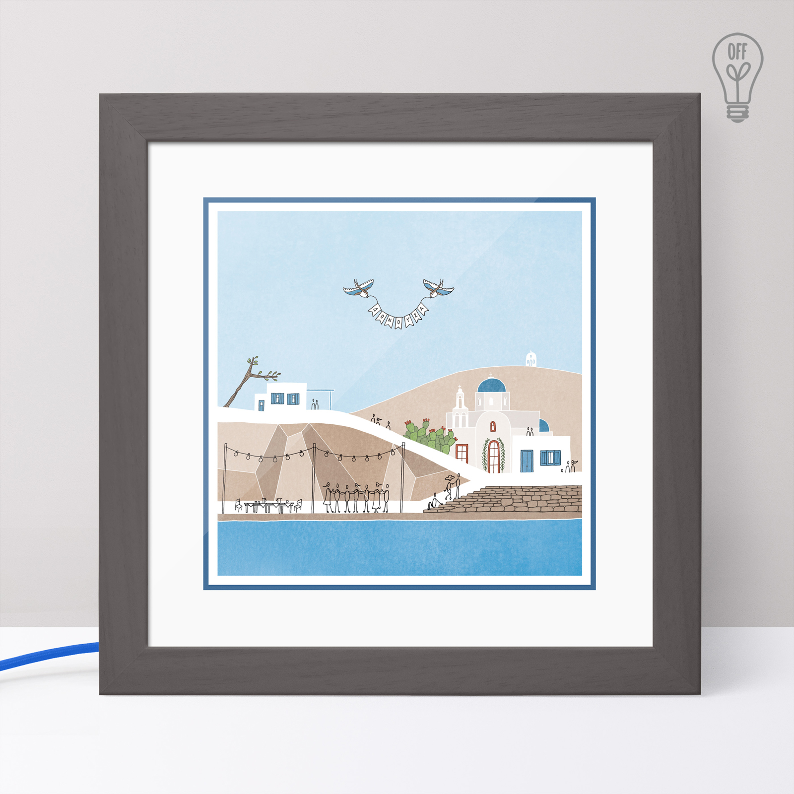 Donousa Illustrated Light Box Donousa Illustrated Light Box