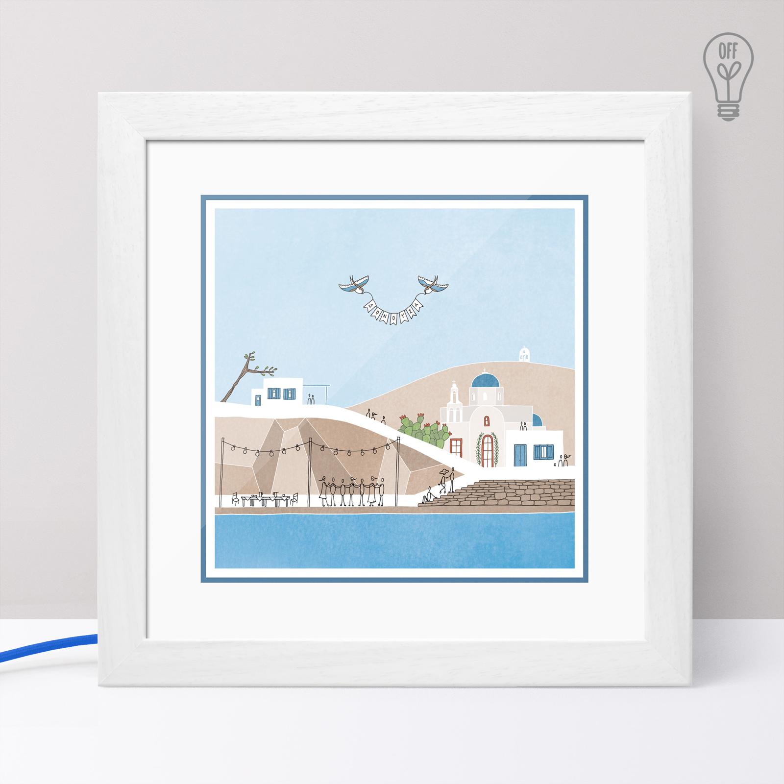 Donousa Illustrated Light Box Donousa Illustrated Light Box