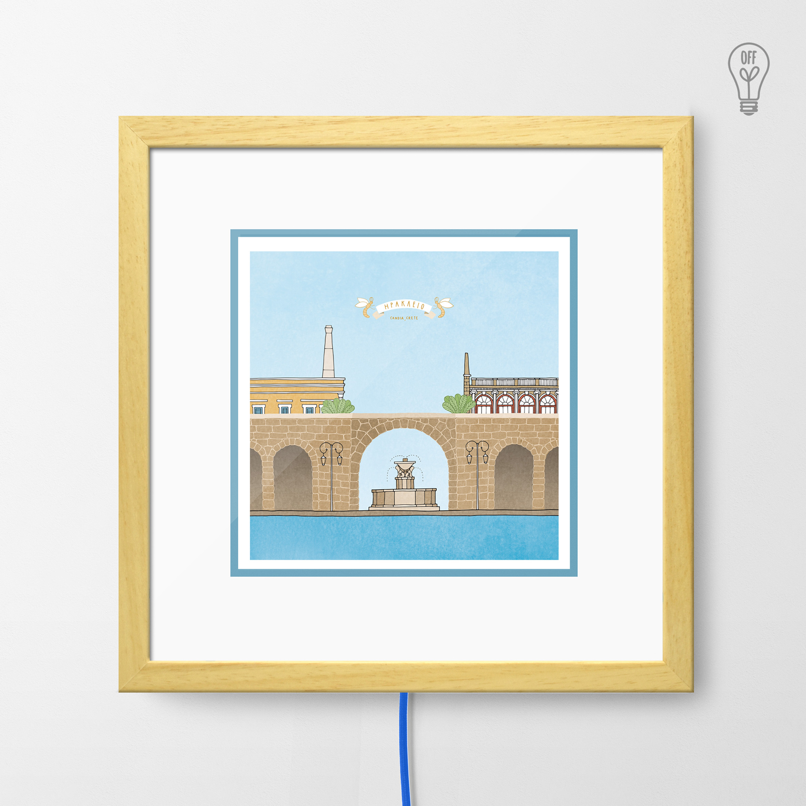 Heraklion Illustrated Light Box Heraklion Illustrated Light Box