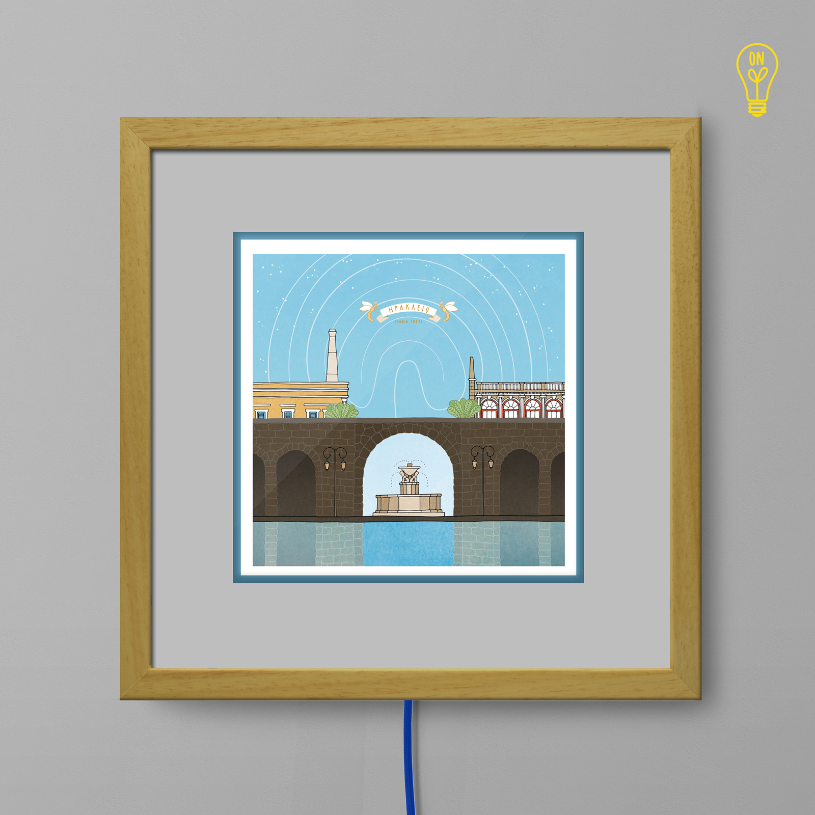 Heraklion Illustrated Light Box Heraklion Illustrated Light Box