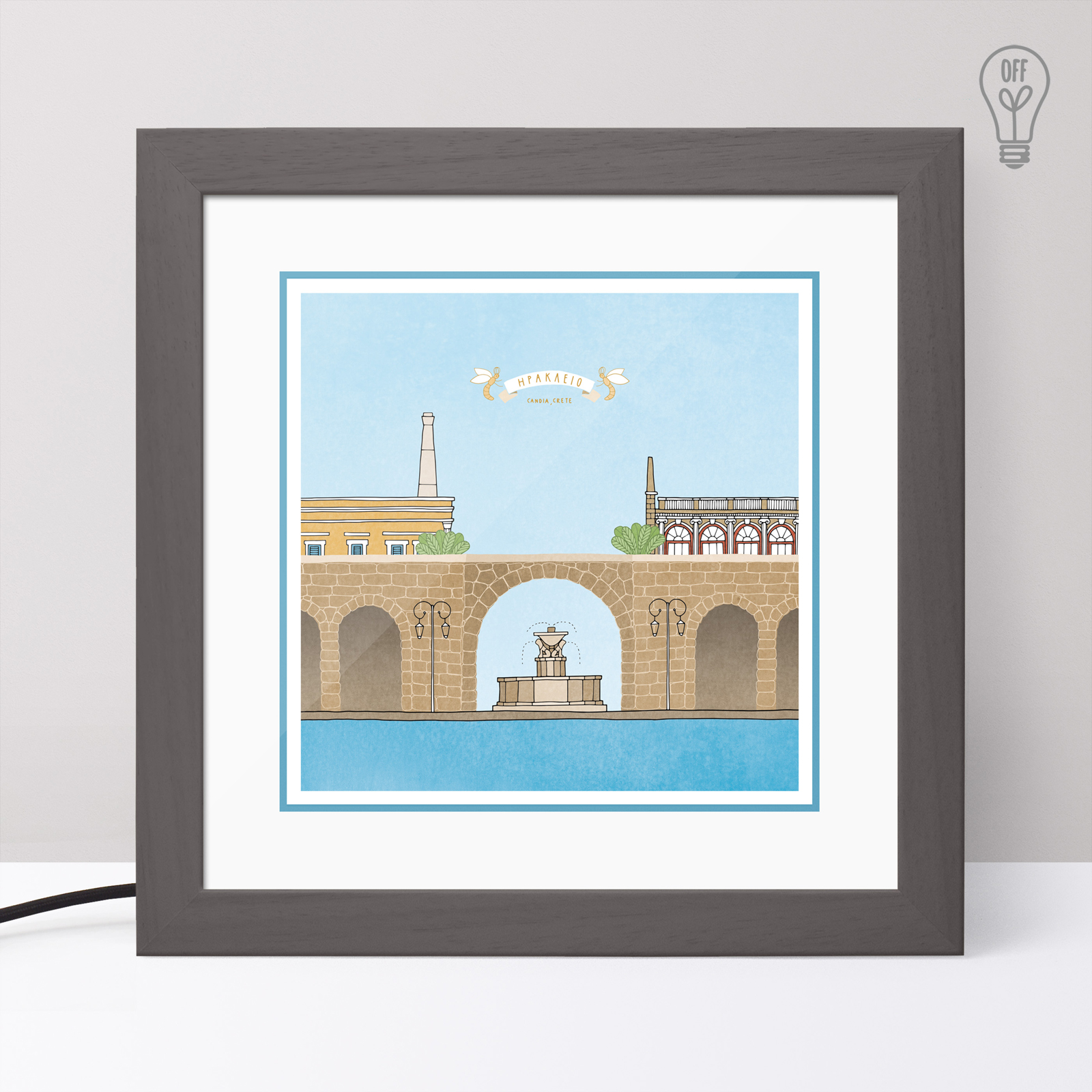 Heraklion Illustrated Light Box Heraklion Illustrated Light Box
