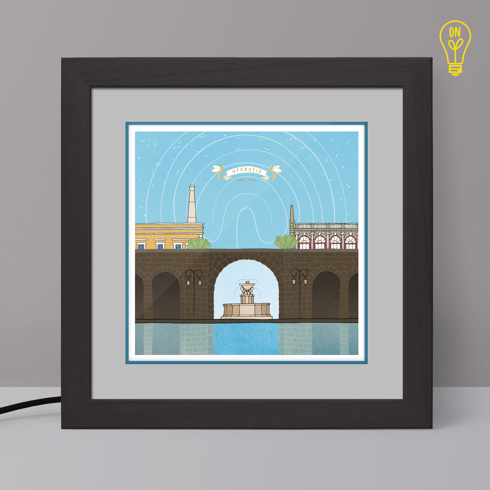 Heraklion Illustrated Light Box Heraklion Illustrated Light Box