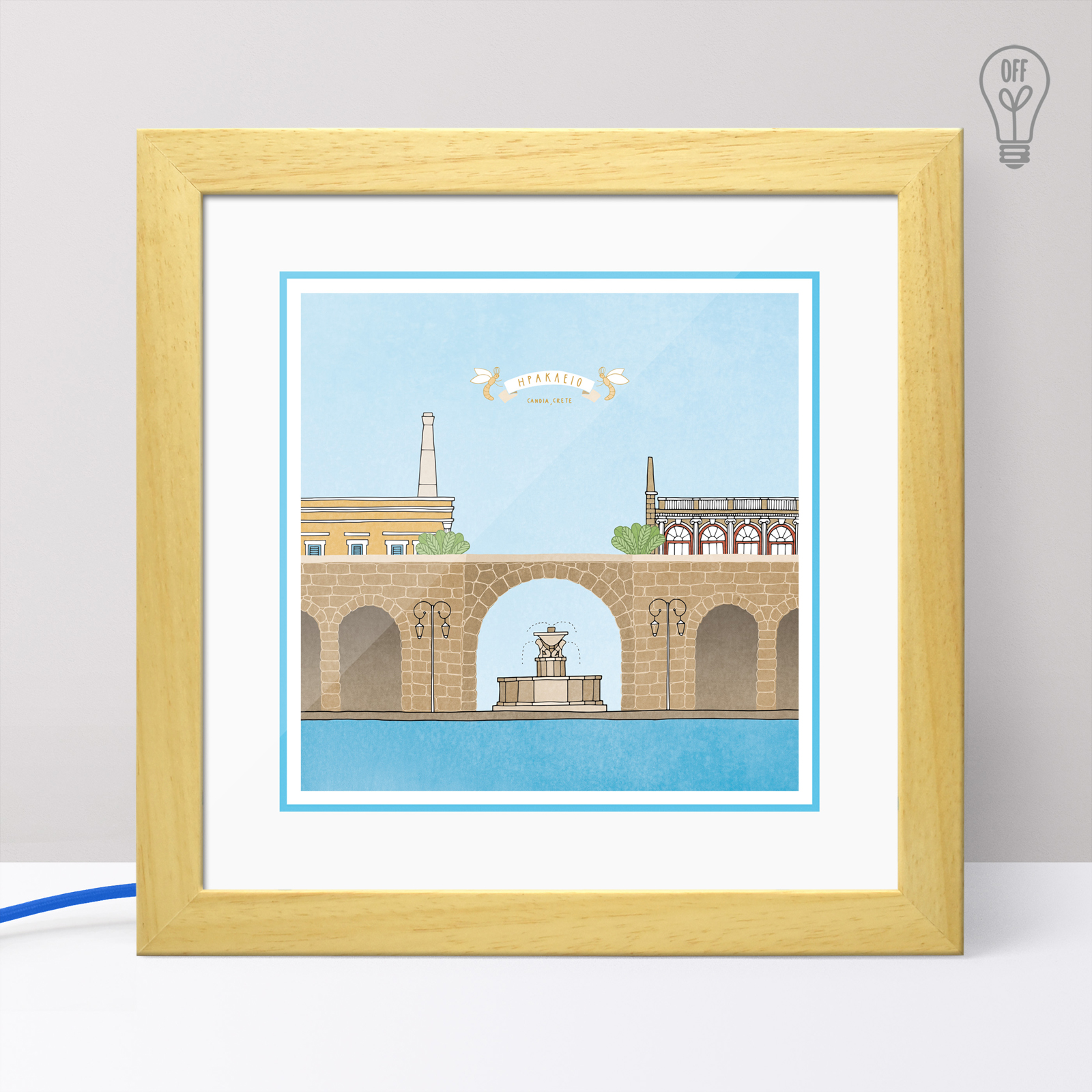 Heraklion Illustrated Light Box Heraklion Illustrated Light Box