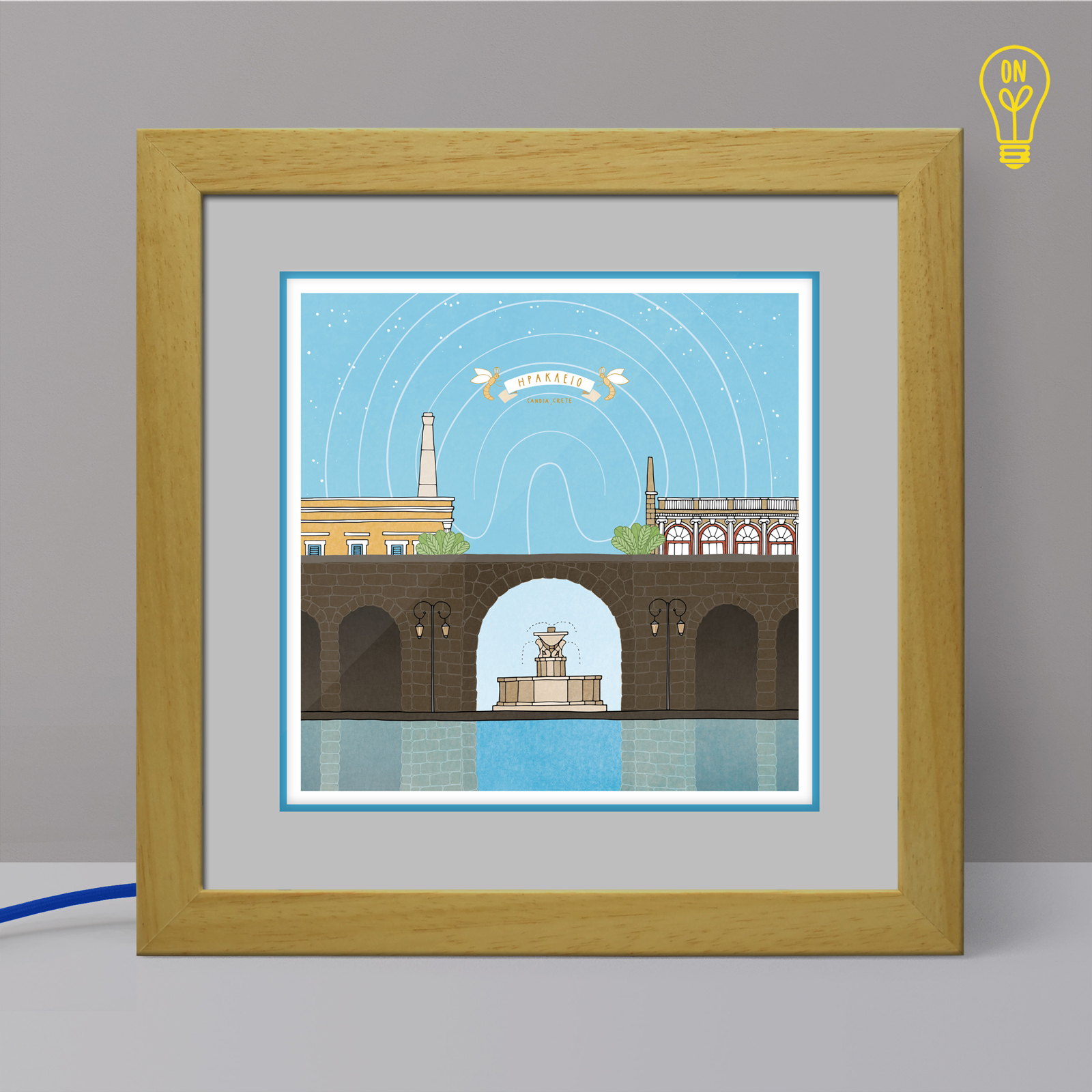 Heraklion Illustrated Light Box Heraklion Illustrated Light Box