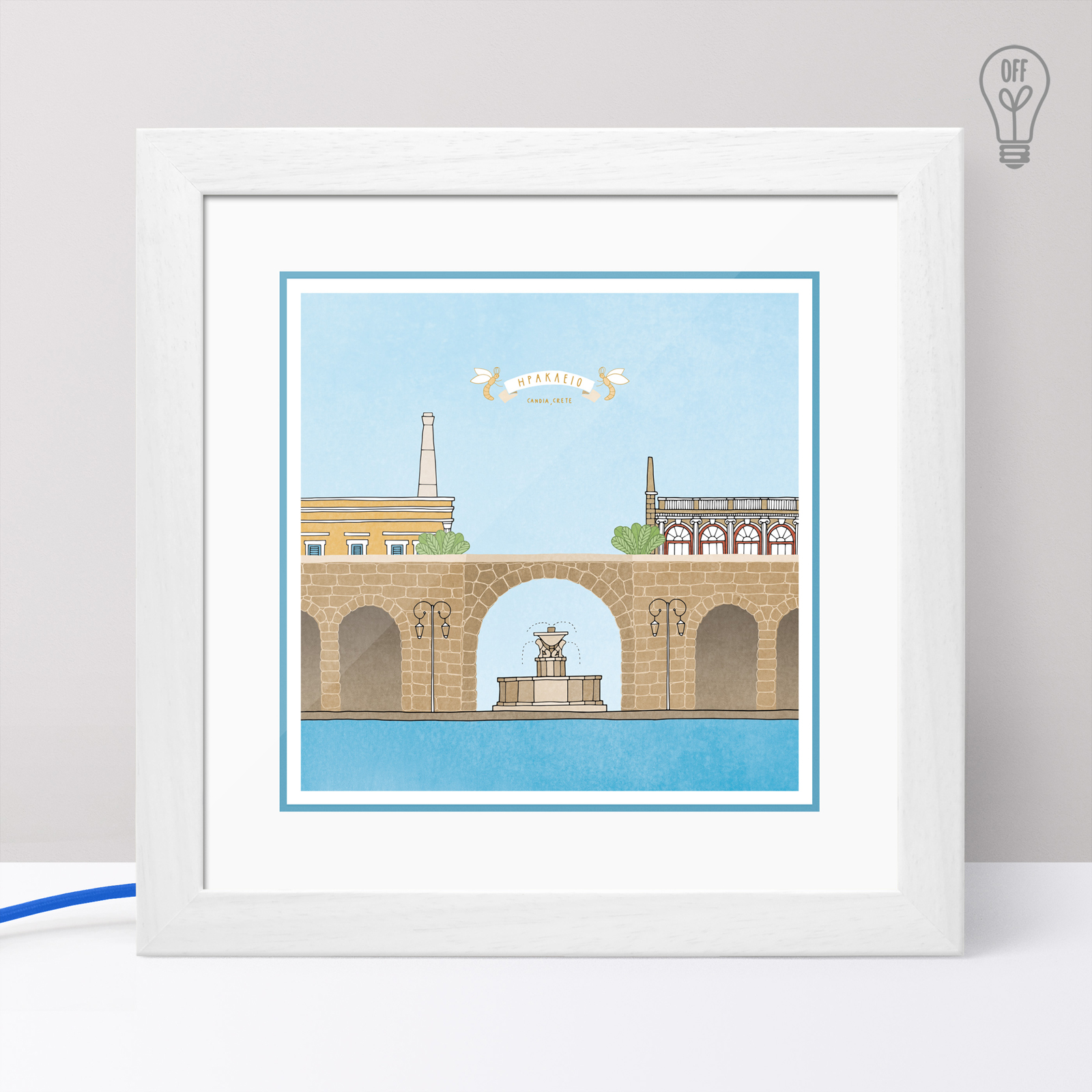 Heraklion Illustrated Light Box Heraklion Illustrated Light Box