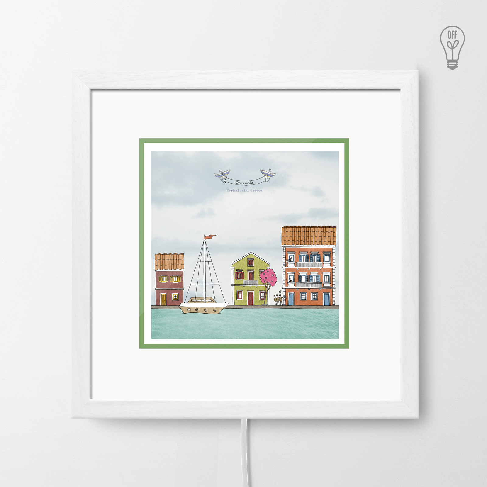Kefalonia Illustrated Light Box Kefalonia Illustrated Light Box