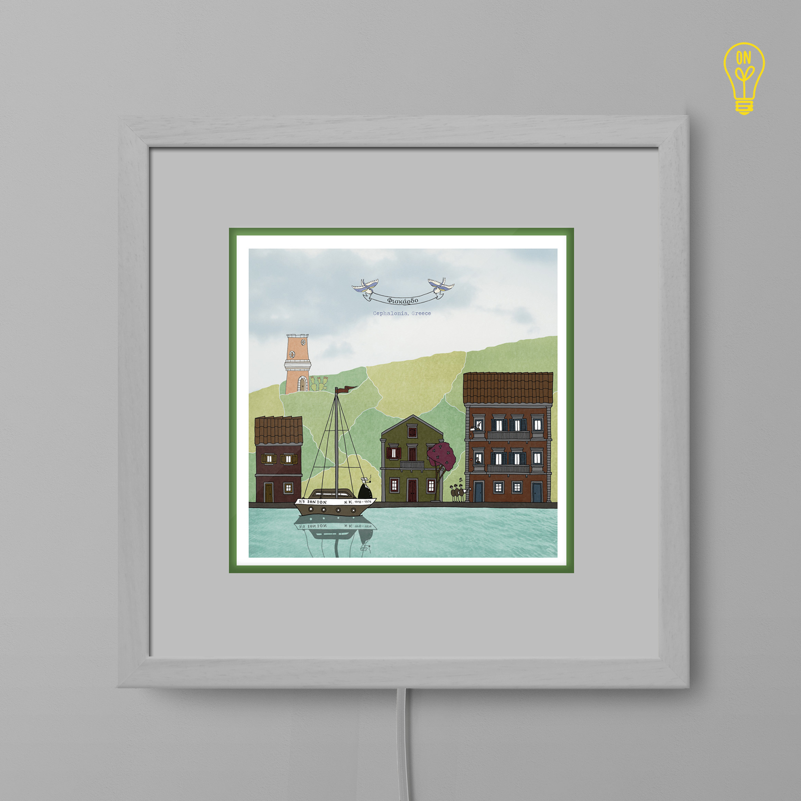 Kefalonia Illustrated Light Box Kefalonia Illustrated Light Box