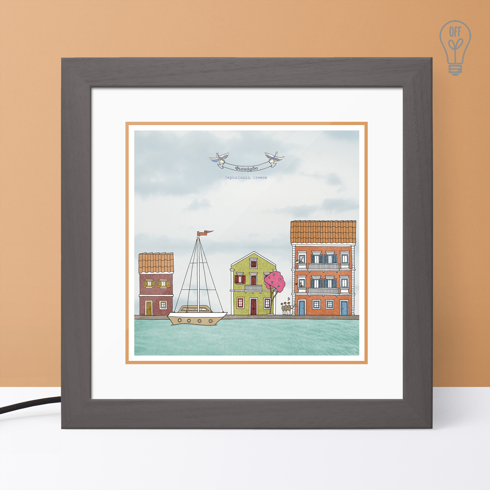 Kefalonia Illustrated Light Box Kefalonia Illustrated Light Box